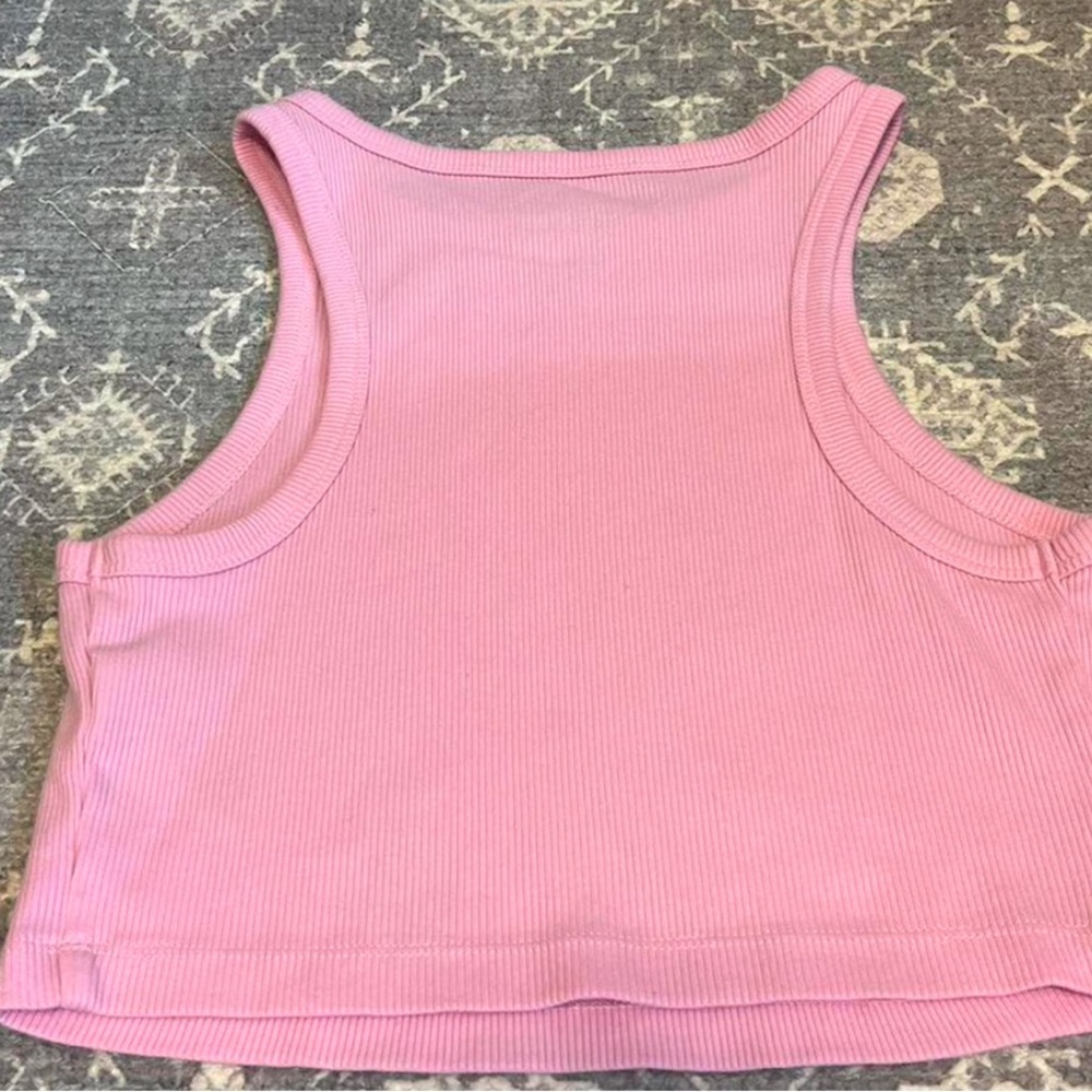 Pink Sleeveless Ribbed Top - Picture 3 of 3